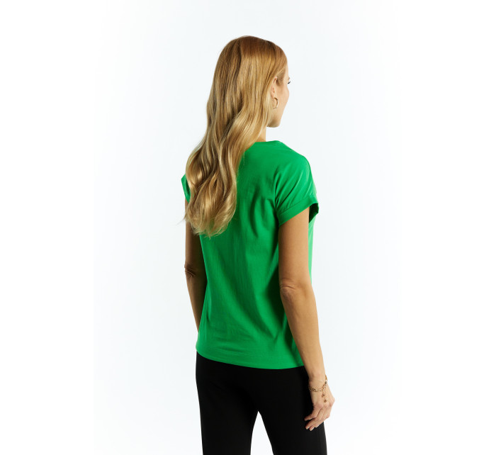 Monnari Blúzky Dámske bavlnené tričko Zelená