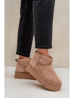 Dámske snežnice na platforme Ninala - tmavo béžové Dámske snežnice na platforme Ninala - tmavo béžové