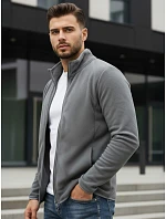 Pánska svetlosivá mikina na zips FashionStreet BX4773