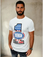 Pánske biele tričko s potlačou FashionStreet RX4406 Pánske biele tričko s potlačou FashionStreet RX4406