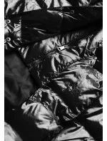 Čierna dlhá dámska bunda s opaskom (ag8-8002)