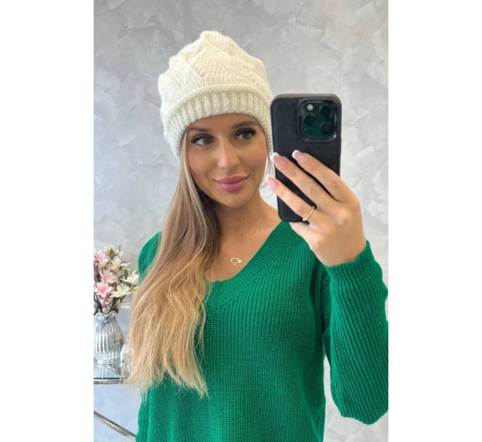 Dámský klobouk ecru model 18752319 - K-Fashion Dámský klobouk ecru model 18752319 - K-Fashion