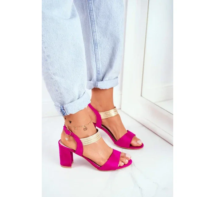 Dámské Sandály Na Podpatku Semišové Fuchsie Enjoy Dámské Sandály Na Podpatku Semišové Fuchsie Enjoy