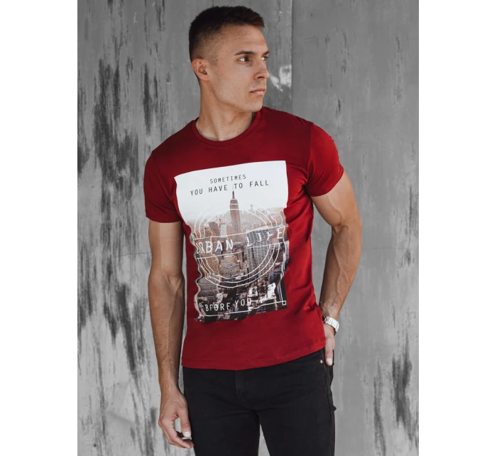 Pánske tričko bordové FashionStreet RX5558