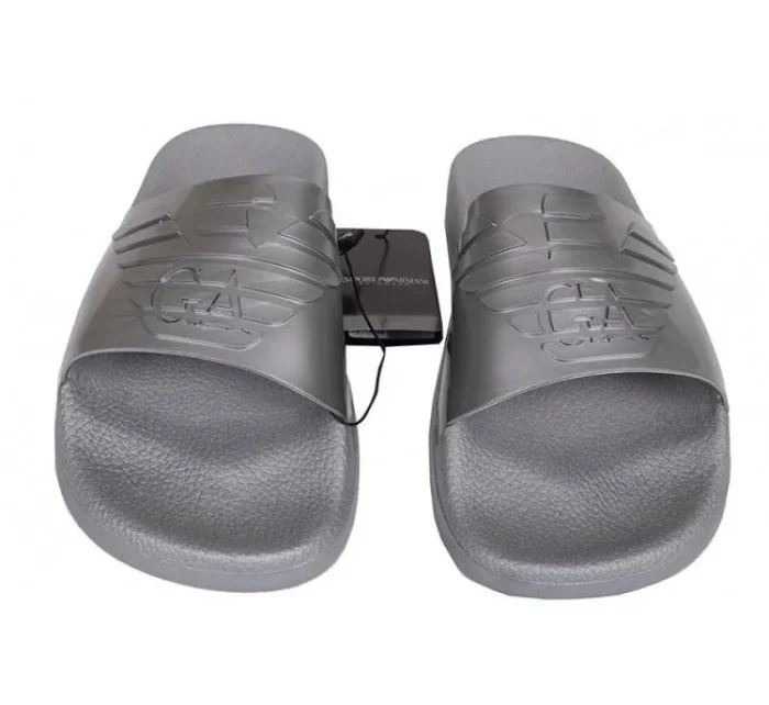 Pantofle model 7456204 stříbrná - Emporio Armani