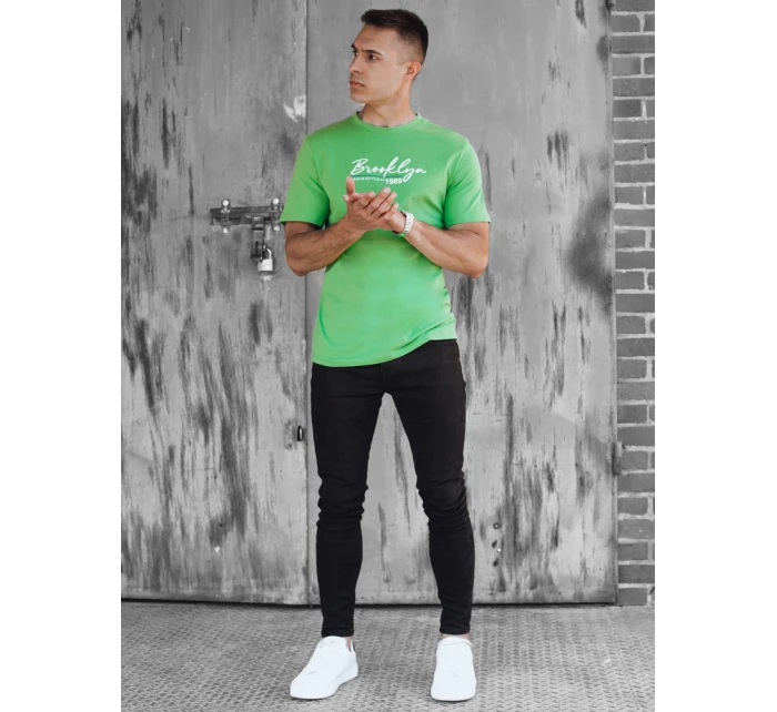 Pánské zelené tričko s potiskem Dstreet model 21973753 - FashionStreet