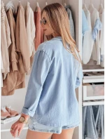 Dámska košeľová bunda OVERBOR modrá FashionStreet TY4887