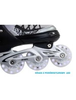 INLINE KORČULE-KORČULE NA KOLIESKOVÉ KORČULE 4V1 ENERO PRO LED 38-41 ŠEDÁ