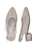 Dámske metalické béžové sandále Rieker 47078-90