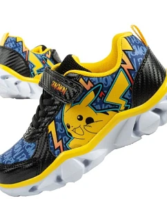 Leomil Detská športová obuv Pokemon Ľahké tenisky na suchý zips LED čierna žltá