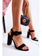 Klasické semišové sandále Black Nelia