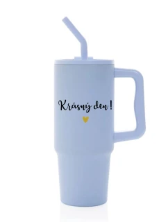 KRÁSNÝ DEN - světle modrý cestovní termohrnek 900 ml