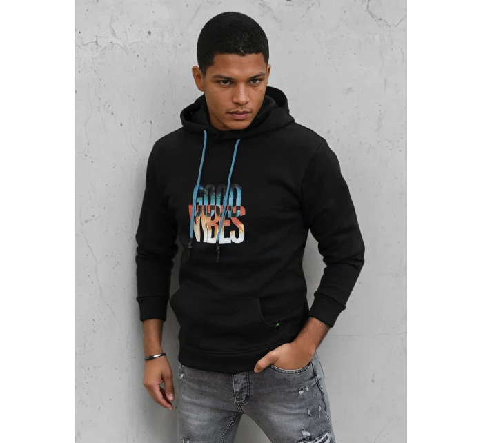 Pánska zateplená mikina s kapucňou čierna FashionStreet BX5377