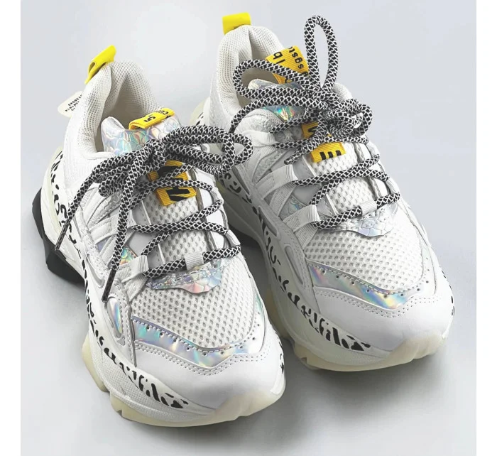 Biele dámske seakersy s panterím vzorom (BX1827-SP)