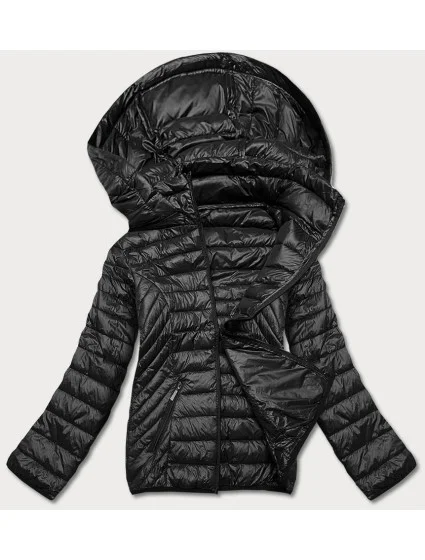 Černá dámská prošívaná bunda pro přechodné období model 17987609 - J.STYLE Černá dámská prošívaná bunda pro přechodné období model 17987609 - J.STYLE