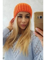 Čiapka s rolovaním Magda K293 orange neon Čiapka s rolovaním Magda K293 orange neon