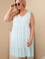 Dámske šaty v nadmernej veľkosti z viskózy s čipkou bez rukávov Mint