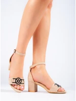 Módní dámské sandály hnědé na širokém podpatku Módní dámské sandály hnědé na širokém podpatku