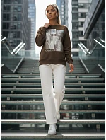 Dámská mikina hnědá Dstreet model 21975404 - FashionStreet