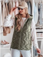 Dámská přechodná prošívaná vesta zelená Dstreet model 21987031 - FashionStreet