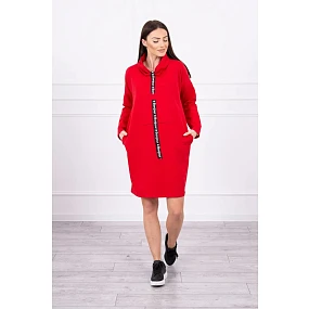 Šaty s kravatou červené