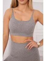 Športový set top + legíny šedá