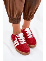 Sneakersy Sportovní Boty Semišové Červené model 21690652 - VINCEZA