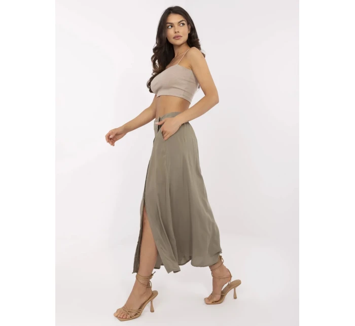 Sukňa D73761M50222A khaki