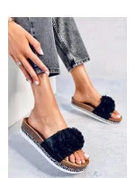 Dámské nazouváky / pantofle model 20129650 Černá s hnědou - SWEET SHOES