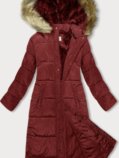 Dlouhá červená dámská zimní bunda model 18922839 - MELYA MELODY