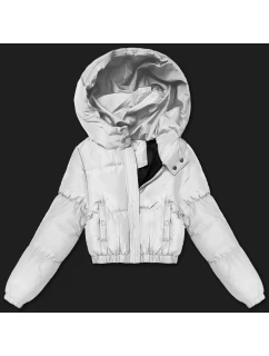 Krátka zimná bunda J Style svetlosivá (5M3260-92)