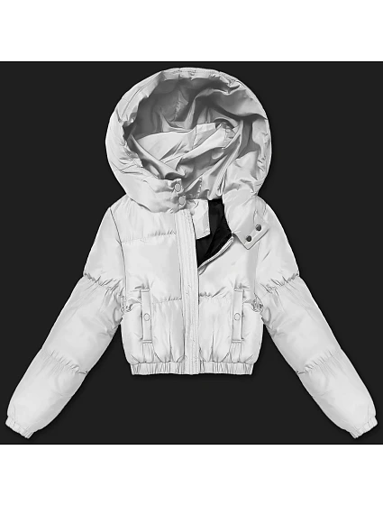 Svetlošedá krátka zimná bunda J Style (5M3260-92)