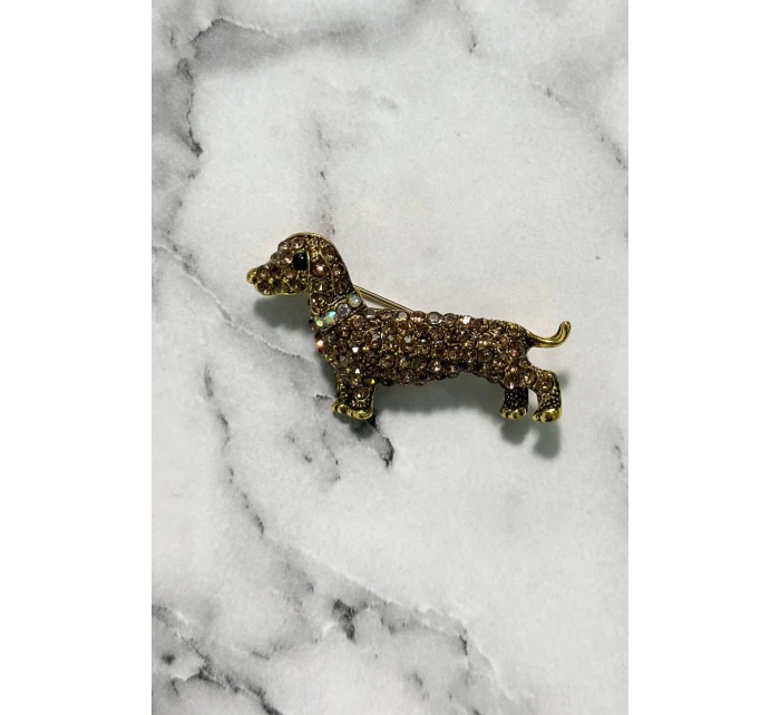 Brošňa Pes A-2-21-6 zlatá farba Brošňa Pes A-2-21-6 zlatá farba
