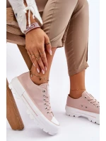 Materiałowe Trampki Na Platformie Big Star LL274151 Nude Materiałowe Trampki Na Platformie Big Star LL274151 Nude