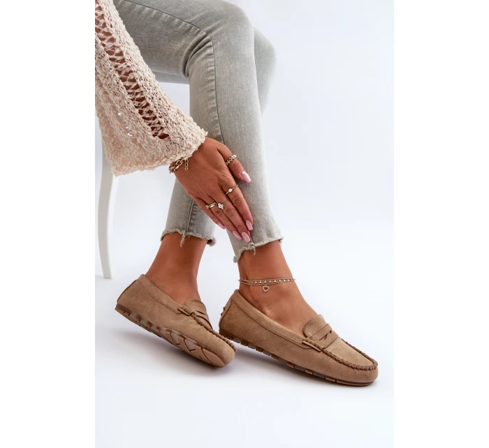 Klasické Dámské Mokasíny Zamszové Hnědé model 21653962 - EVENTO