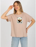 Dámská halenka LK BZ model 18309976 béžová - FPrice Dámská halenka LK BZ model 18309976 béžová - FPrice