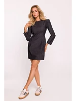 M805 Mini šaty s dlhými rukávmi - grafitové