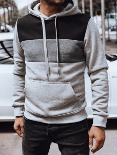 Pánská mikina s kapucí světle šedá Dstreet model 21979601 - FashionStreet