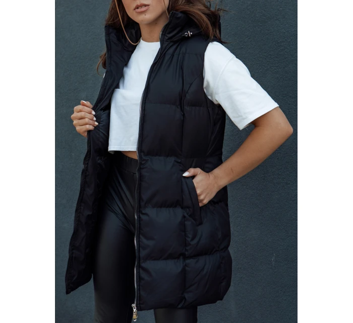 Dámská prošívaná dlouhá vesta černá Dstreet model 21979701 - FashionStreet