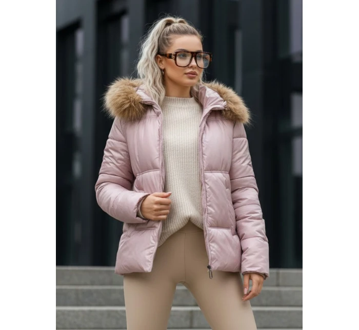 Dámská prošívaná zimní bunda pink Dstreet model 21995499 - FashionStreet Dámská prošívaná zimní bunda pink Dstreet model 21995499 - FashionStreet