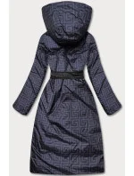 Čierna obojstranná dlhá bunda s kapucňou (p22-6635-1)