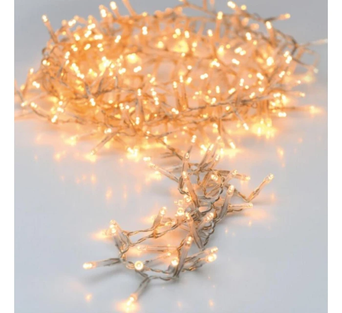 VIANOČNÝ STROMČEK SVETELNÁ REŤAZ 120 VIEDLA TEPLÁ BIELA PRIEHĽADNÝ DRÔT