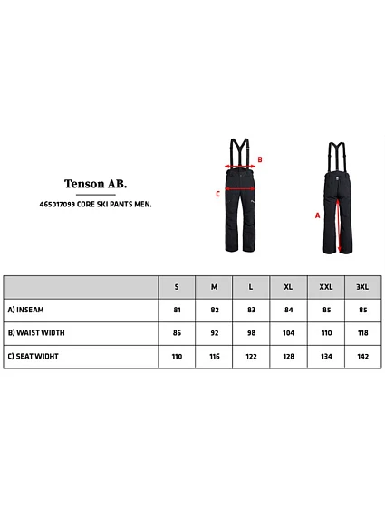 Core Ski Pants Men Pánské lyžařské kalhoty model 22470481 black - Tenson Core Ski Pants Men Pánské lyžařské kalhoty model 22470481 black - Tenson