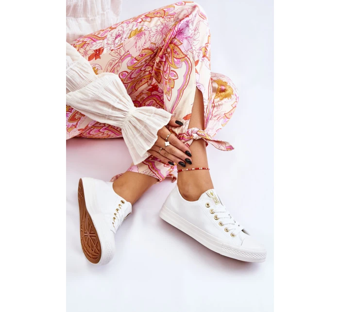 Dámské Klasické Tenisky Bílé a zlatá model 21607873 - EVENTO Dámské Klasické Tenisky Bílé a zlatá model 21607873 - EVENTO