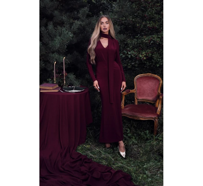 Dámske šaty M891 Bordeaux - MOE