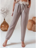 Dámské máslové kalhoty s květinami tepláky cappuccino Dstreet model 21984426 - FashionStreet Dámské máslové kalhoty s květinami tepláky cappuccino Dstreet model 21984426 - FashionStreet