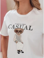 Dámské tričko s medvídkem bílé model 21988869 - Dstreet