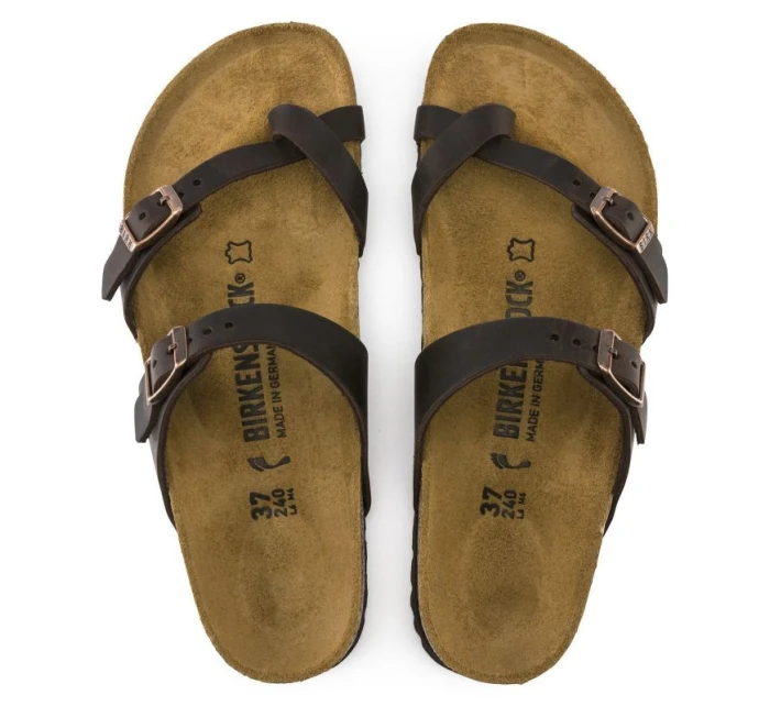 Birkenstock Dámske žabky Mayari Habana Narrow foot z nubukovej kože hnedé (0171323) Birkenstock Dámske žabky Mayari Habana Narrow foot z nubukovej kože hnedé (0171323)
