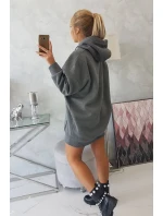 Zateplená mikina s model 18747364 nápisem oversize graphite - K-Fashion Zateplená mikina s model 18747364 nápisem oversize graphite - K-Fashion