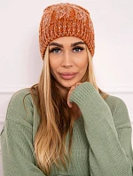 Fleecová čiapka Melisa K241 oranžová+sivá